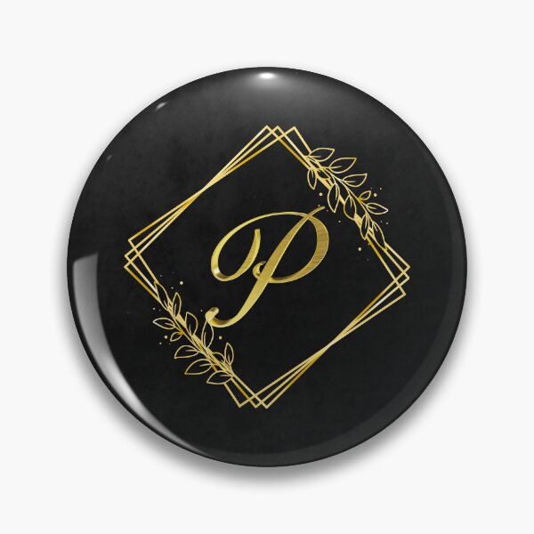 Item preview, Elegant Gold Monogram "P" on Black Background  designed and sold by Fantacaroo Designs.