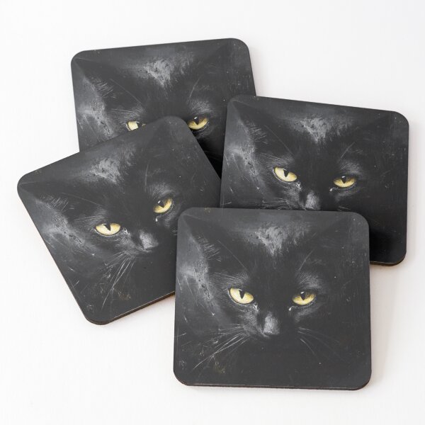 Item preview, Mysterious Stare of Midnight Kitty designed and sold by Rafał Stadnik.