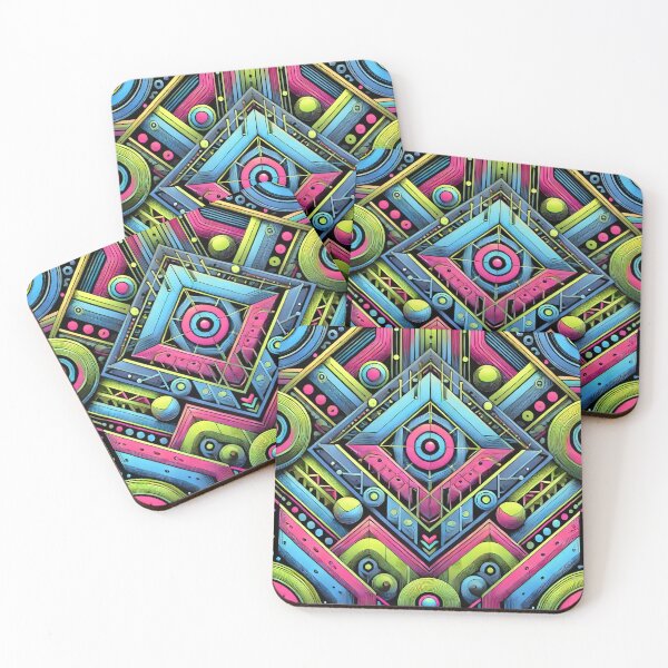 Item preview, Vibrant Neon Geometric Patterns Abstract Design designed and sold by Abdulra7man369.
