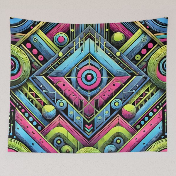 Item preview, Vibrant Neon Geometric Patterns Abstract Design designed and sold by Abdulra7man369.