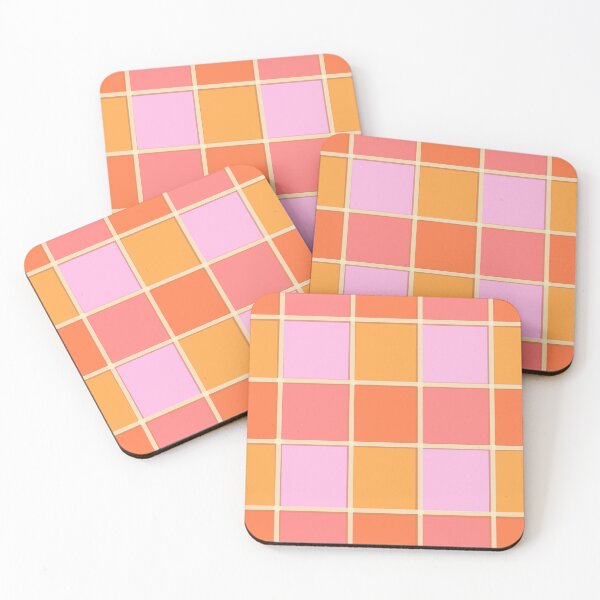 Item preview, Pink orange colorful checker pattern designed and sold by MadebyLauli.