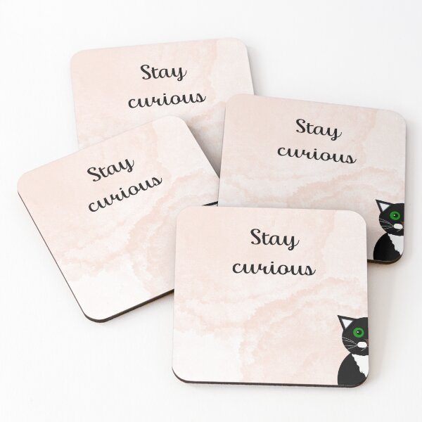 Item preview, Stay curious cat designed and sold by Elenaoilart.