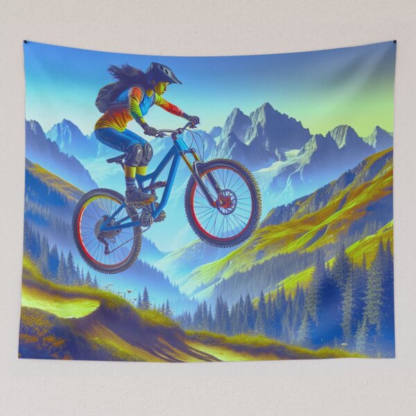 Item preview, MTB Rider Performing Aerial Tricks designed and sold by GrizzlyCollective.