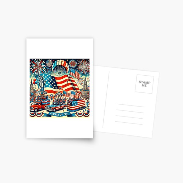 Item preview, Fourth of July Celebration - Patriotic American Illustration designed and sold by VibeNest.