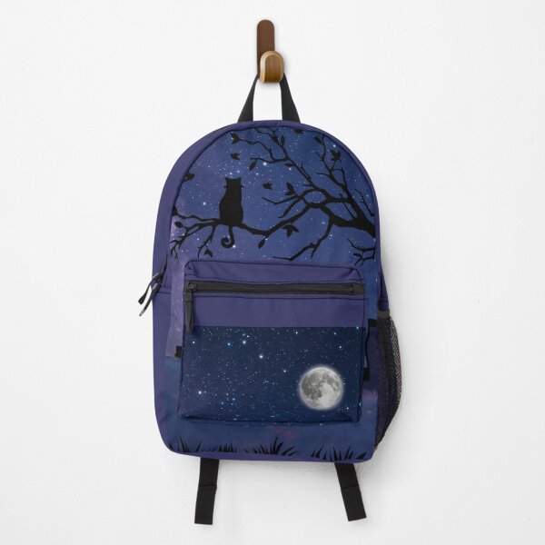 Item preview, Cat watching moon in the night designed and sold by CreatiCat.