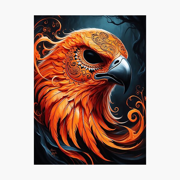 Aperçu de l'œuvre Faucon mystique - Halloween vibrant et Dia de los Muertos inspiré de l'art par LaLi Designs créée et vendue par LaLi-Designs.
