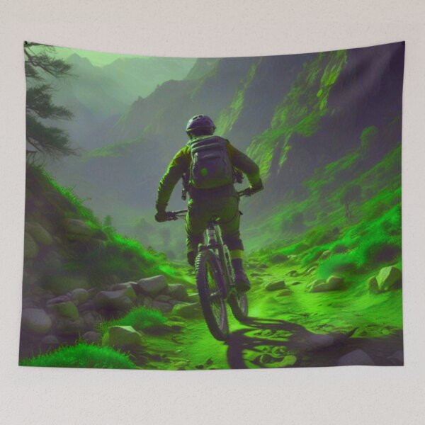 Item preview, MTB Rider Conquering Rolling Hills designed and sold by GrizzlyCollective.