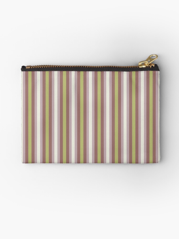 Zipper Pouch, Geometric Warm Neutrals Colorful Vertical Stripes designed and sold by Triplicate Limited