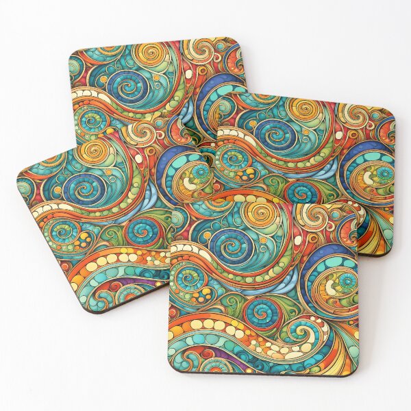 Item preview, Abstract Colourful swirly Pattern designed and sold by druidwolfart.
