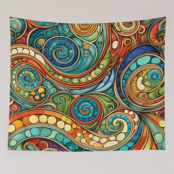 Item preview, Abstract Colourful swirly Pattern designed and sold by druidwolfart.
