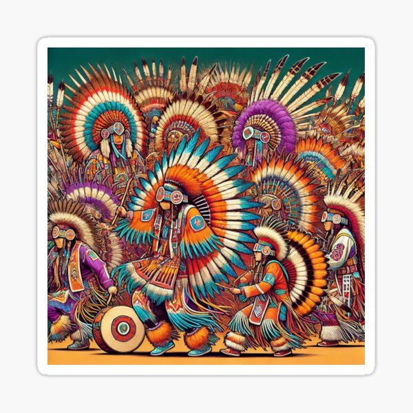 Item preview, Native American Powwow - Vibrant Cultural Celebration Illustration designed and sold by VibeNest.