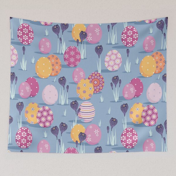 Item preview, Easter mood, Pink and yellow on a blue background designed and sold by Alex  Blud.