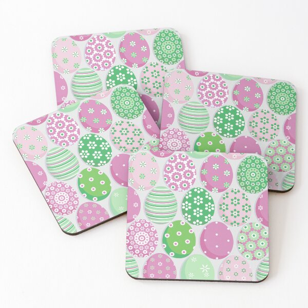Item preview, Easter eggs Green-Pink on a Blanc de Blanc background designed and sold by Alex  Blud.