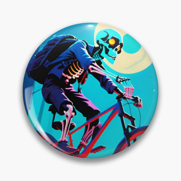 Item preview, Skeleton Cartoon Biking Through Snowy Woods designed and sold by GrizzlyCollective.