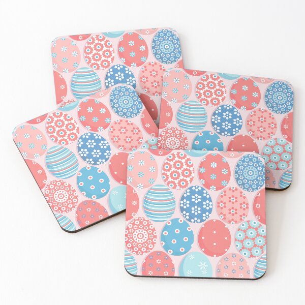 Item preview, Easter eggs Light-blue-Pink on a Pink background designed and sold by Alex  Blud.