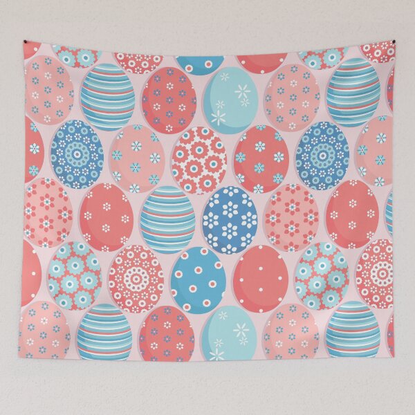 Item preview, Easter eggs Light-blue-Pink on a Pink background designed and sold by Alex  Blud.