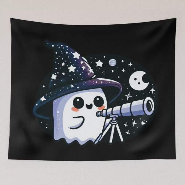 Item preview, Fantasma de Halloween contemplando las estrellas designed and sold by Myra365Art.