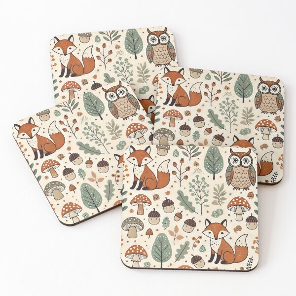 Item preview, Whimsical Woodland Foxes Seamless Pattern designed and sold by Abdulra7man369.
