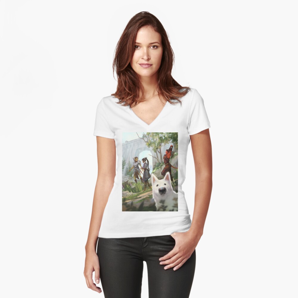 Aperçu de l'œuvre T-shirt moulant col V créée et vendue par AstarionWonder.