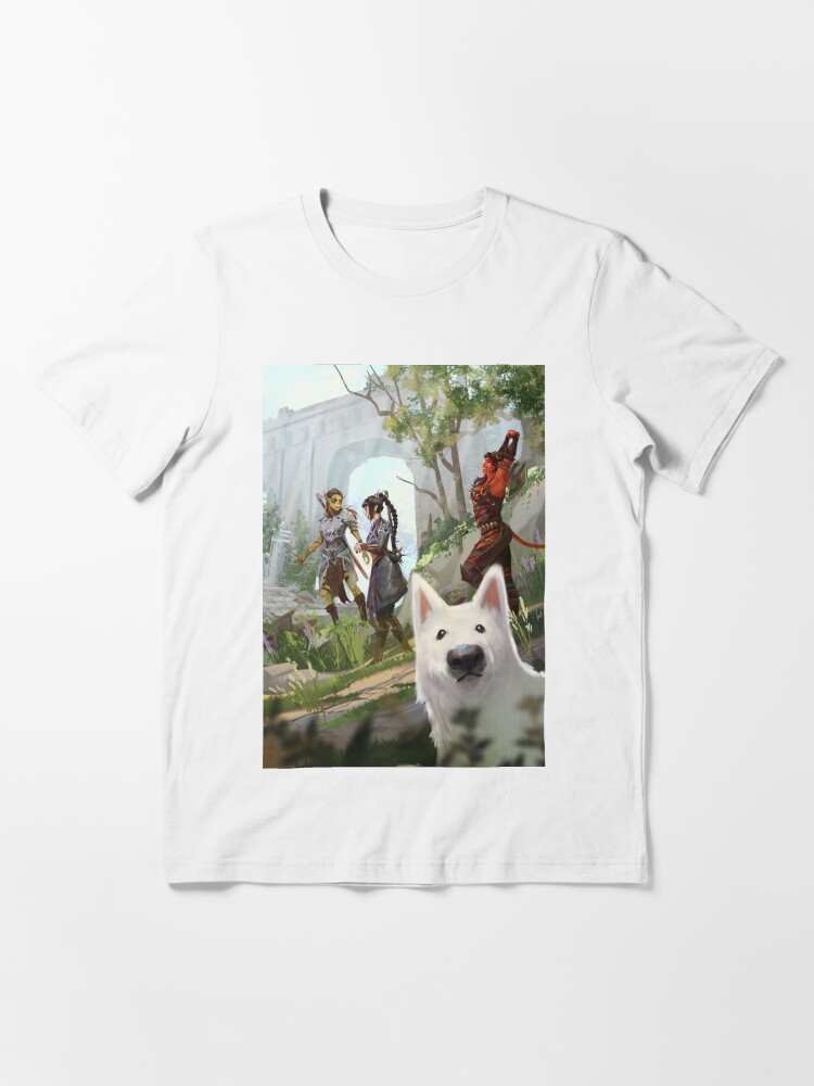 Aperçu 3 sur 7. T-shirt essentiel avec l'œuvre Image de couverture HD de Baldurs Gate 3 créée et vendue par AstarionWonder.