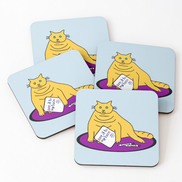 Item preview, Yellow Chonk Cat with Say it to my Face Kamala Harris Sign designed and sold by ellenhenry.