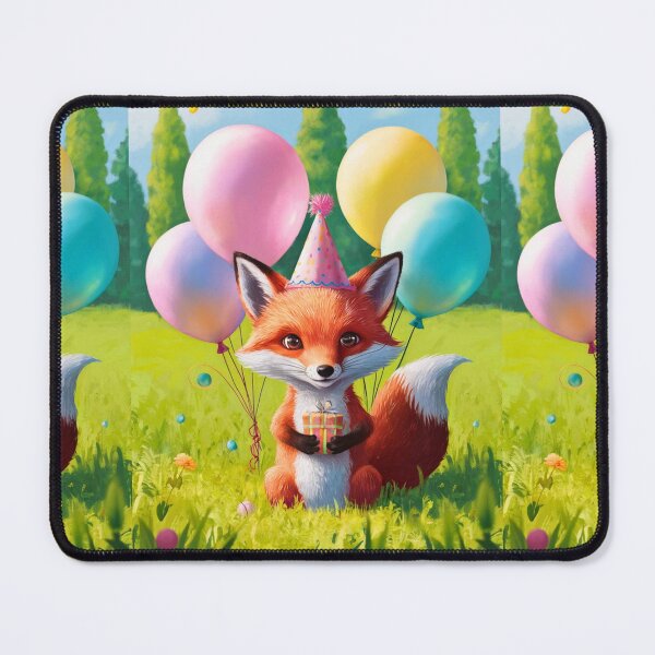 Item preview, Birthday Celebration. Birthday Fox. Adorable fox, birthday balloons, watercolor fox, fox drawing, floral fox designed and sold by FoxVibes.