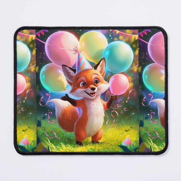 Item preview, Birthday Celebration. Birthday Fox. Adorable fox, birthday balloons, watercolor fox, fox drawing, floral fox designed and sold by FoxVibes.
