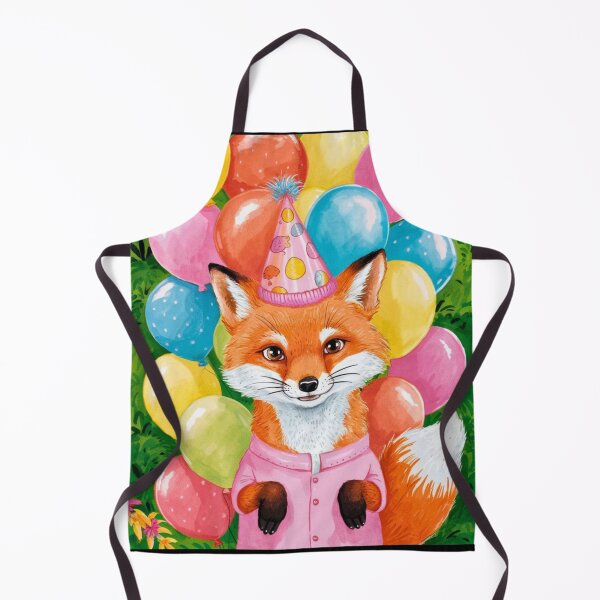 Item preview, Birthday Celebration. Birthday Fox. Adorable fox, birthday balloons, watercolor fox, fox drawing, floral fox designed and sold by FoxVibes.