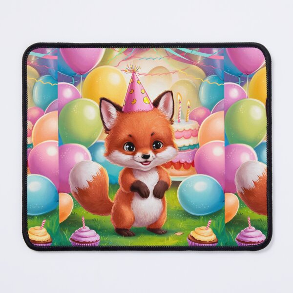 Item preview, Birthday Celebration. Birthday Fox. Adorable fox, birthday balloons, watercolor fox, fox drawing, floral fox designed and sold by FoxVibes.