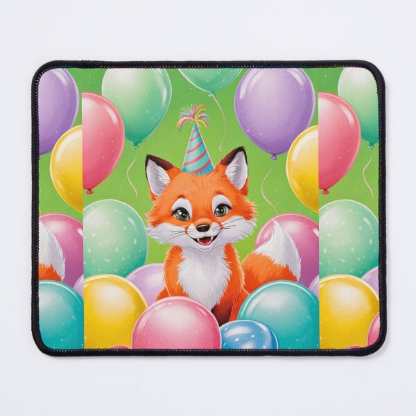 Item preview, Birthday Celebration. Birthday Fox. Adorable fox, birthday balloons, watercolor fox, fox drawing, floral fox designed and sold by FoxVibes.
