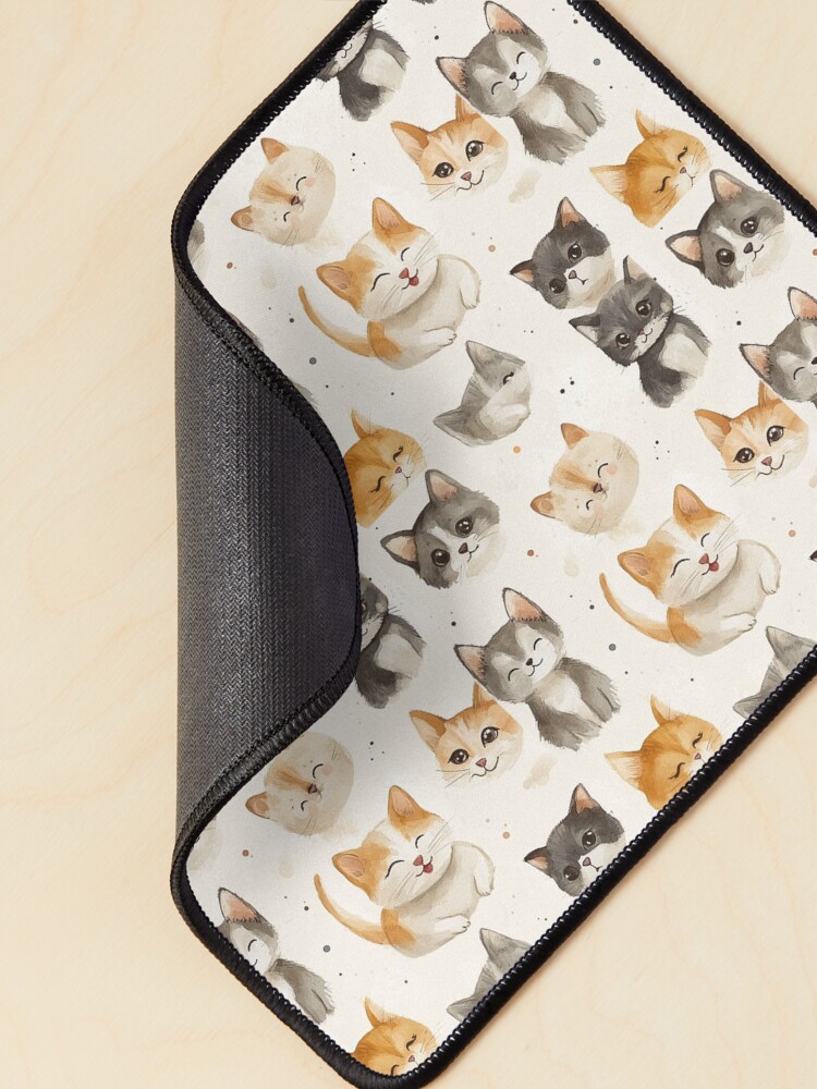 Thumbnail 2 of 5, Mouse Pad, Kitty Cuddles designed and sold by ColorfulStyle.