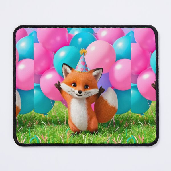 Item preview, Birthday Celebration. Birthday Fox. Adorable fox, birthday balloons, watercolor fox, fox drawing, floral fox designed and sold by FoxVibes.