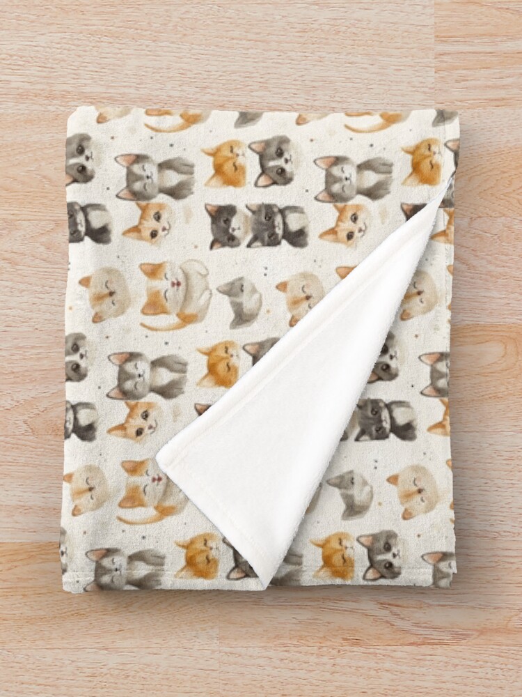 Thumbnail 3 of 6, Throw Blanket, Kitty Cuddles designed and sold by ColorfulStyle.