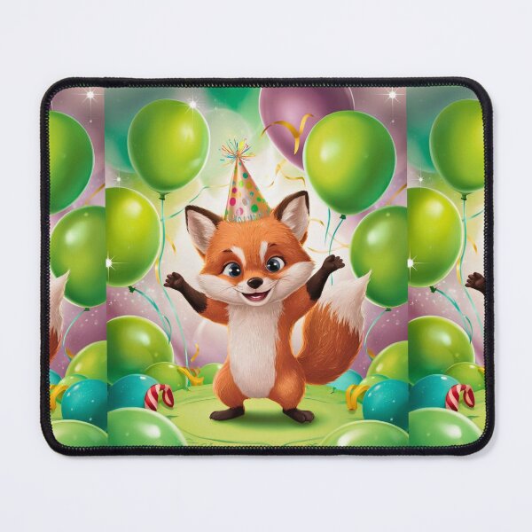 Item preview, Birthday Celebration. Birthday Fox. Adorable fox, birthday balloons, watercolor fox, fox drawing, floral fox designed and sold by FoxVibes.