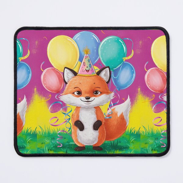 Item preview, Birthday Celebration. Birthday Fox. Adorable fox, birthday balloons, watercolor fox, fox drawing, floral fox designed and sold by FoxVibes.