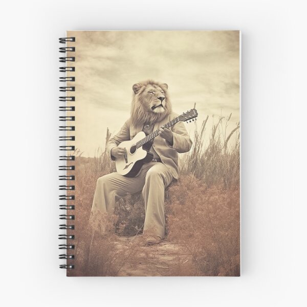 Item preview, Lion Playing Guitar, Funny Vintage Animal Photo designed and sold by CheekyAnimalz.