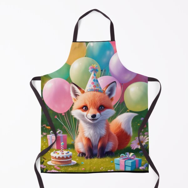 Item preview, Birthday Celebration. Birthday Fox. Adorable fox, birthday balloons, watercolor fox, fox drawing, floral fox designed and sold by FoxVibes.