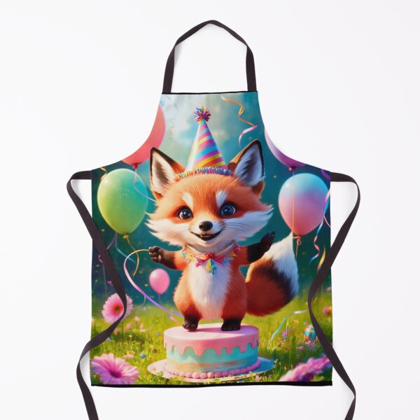 Item preview, Birthday Celebration. Birthday Fox. Adorable fox, birthday balloons, watercolor fox, fox drawing, floral fox designed and sold by FoxVibes.