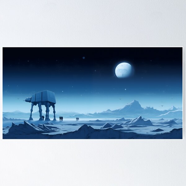 Item preview, Nighttime AT-AT Walker on Hoth designed and sold by GreenInkXpress.