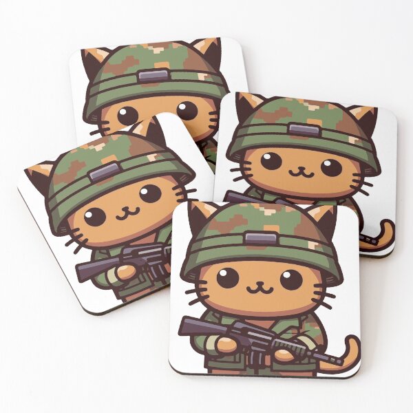 Item preview, cute cat soldier designed and sold by dobbyf.