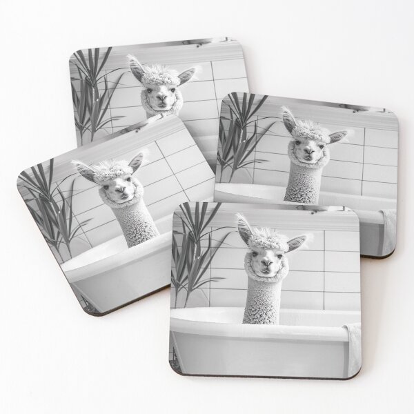 Item preview, Alpaca Taking a Bath, Funny Vintage Animal Photo designed and sold by CheekyAnimalz.