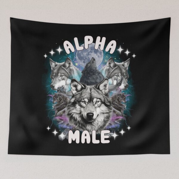 Item preview, Alpha Male Wolf Vintage 90s Wolf Ripping Werewolf Alpha Wolf Funny Oddly Meme designed and sold by Taylor  ART.
