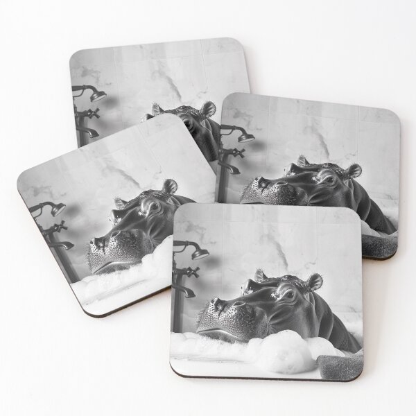 Item preview, Hippo Taking a Bath, Funny Vintage Animal Photo designed and sold by CheekyAnimalz.