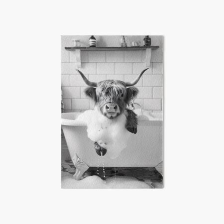 Item preview, Highland Cow Taking a Bath, Funny Vintage Animal Photo designed and sold by CheekyAnimalz.