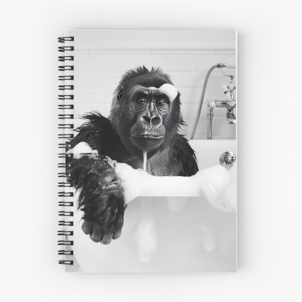 Item preview, Gorilla Taking a Bath, Funny Vintage Animal Photo designed and sold by CheekyAnimalz.