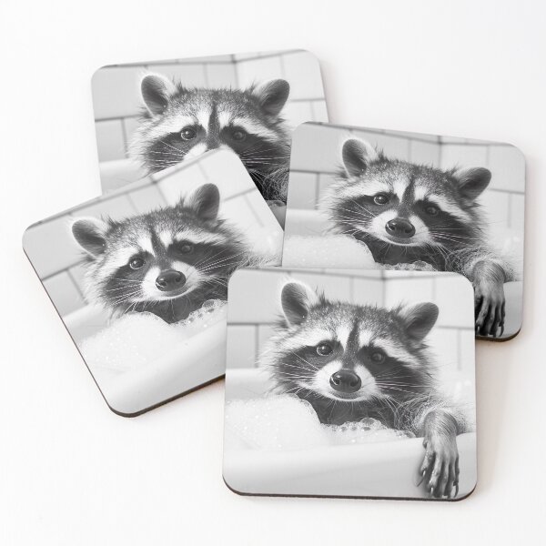 Item preview, Raccoon Taking a Bath, Funny Vintage Animal Photo designed and sold by CheekyAnimalz.