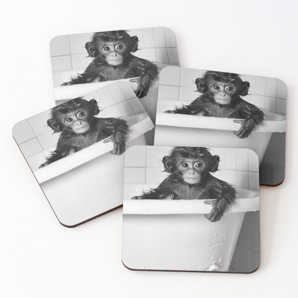 Item preview, Monkey Taking a Bath, Funny Vintage Animal Photo designed and sold by CheekyAnimalz.