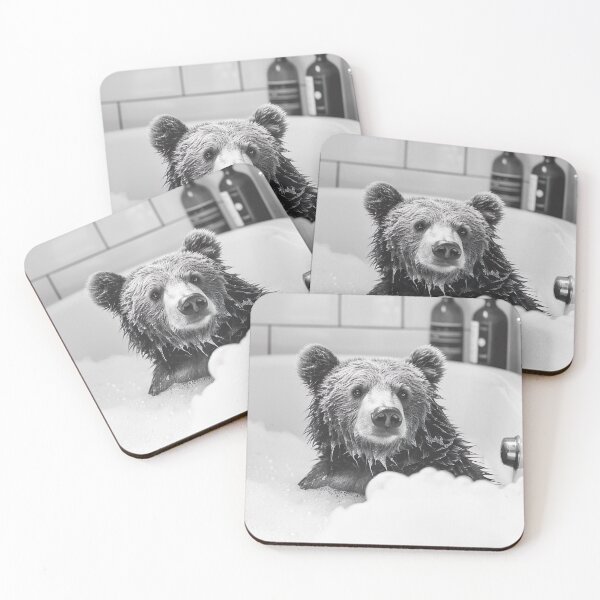 Item preview, Bear Taking a Bath, Funny Vintage Animal Photo designed and sold by CheekyAnimalz.