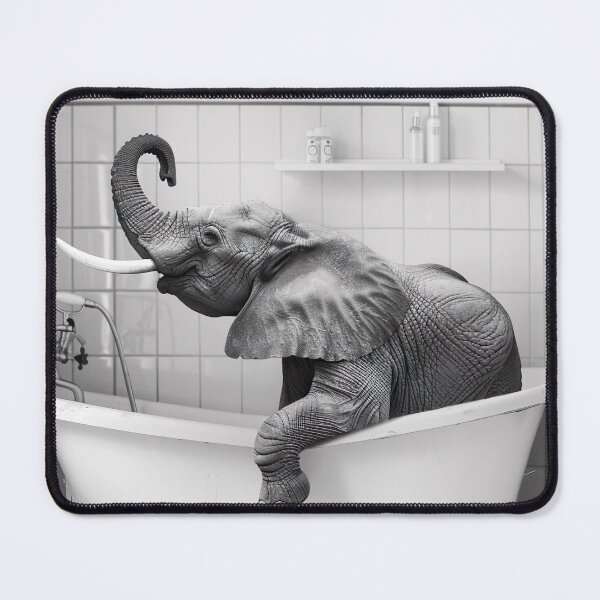 Item preview, Elephant Taking a Bath, Funny Vintage Animal Photo designed and sold by CheekyAnimalz.