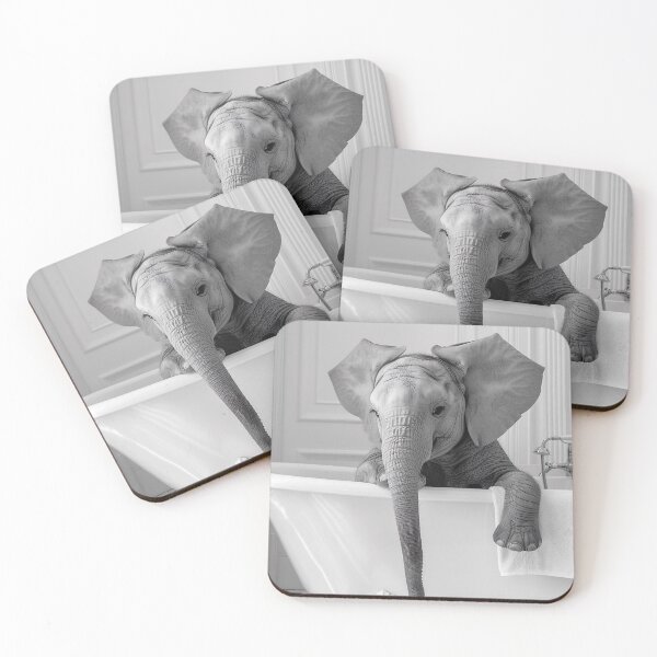 Item preview, Elephant Taking a Bath, Funny Vintage Animal Photo designed and sold by CheekyAnimalz.